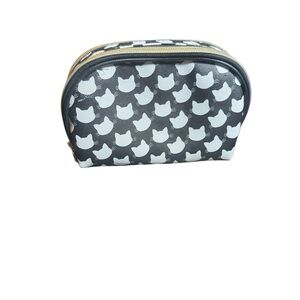 Dabney Lee Black Cosmetic Pouch with Gold Logo
